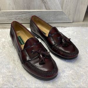 COLE HAAN Pinch Tassel Loafer Iin Burgundy 8.5